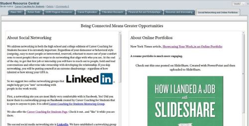 Using social networking sites is key to career research, getting inside information about colleges and universities, finding internships and landing the first job out of college. The latest in using Portfolios is reviewed with a list of free cloud-based portfolio apps.